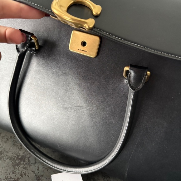 Coach Black Satchel with Gold Accents - Picture 10 of 16